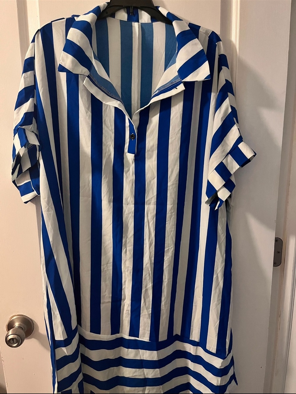 Blue and White Woman dress